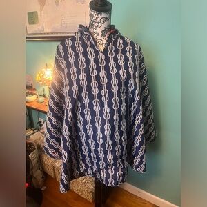 REVERSIBLE SAILOR KNOT PONCHO.  OS. NWOT.
